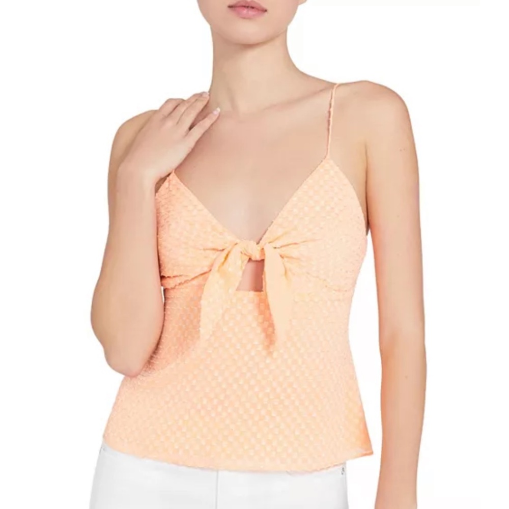 Alice + Olivia Roe Tie Front Camisole Light Peach Size Small NWT